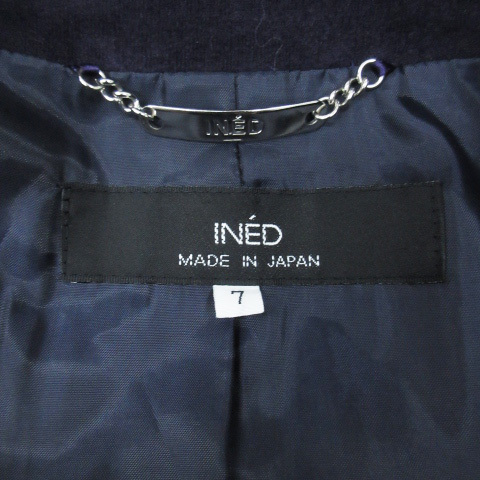  Ined INED tailored jacket велюр средний длина общий подкладка одиночный кнопка 7 фиолетовый лиловый /FF42 #MO женский 