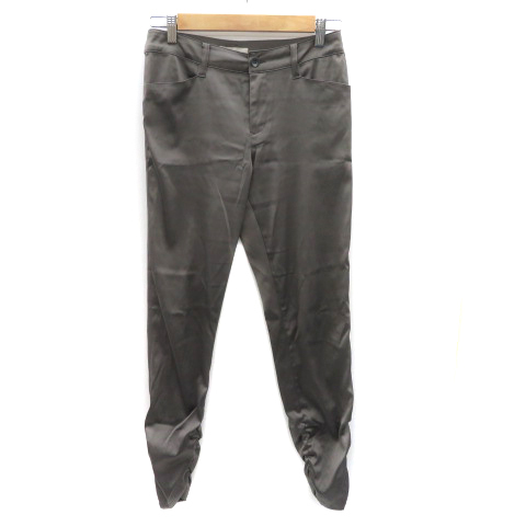  Comme Ca inset .aComme ca Mature Sabrina pants long height car - ring plain 9 dark gray /YK20 lady's 