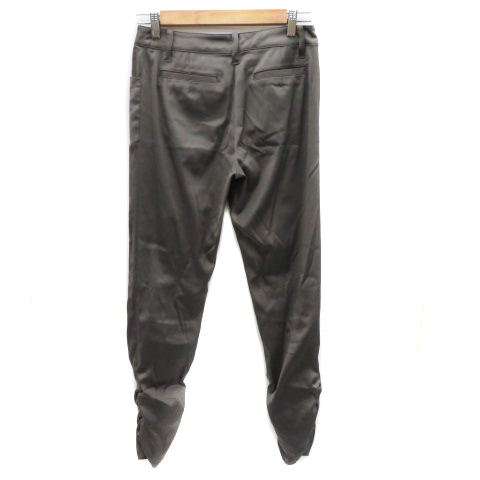  Comme Ca inset .aComme ca Mature Sabrina pants long height car - ring plain 9 dark gray /YK20 lady's 