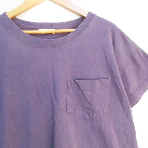 サマンサモスモス SM2 Tシャツ カットソー 半袖 ラウンドネック 無地 F 紫 パープル /FF15 レディース_画像3