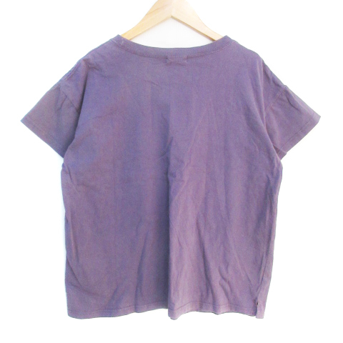 サマンサモスモス SM2 Tシャツ カットソー 半袖 ラウンドネック 無地 F 紫 パープル /FF15 レディース_画像2