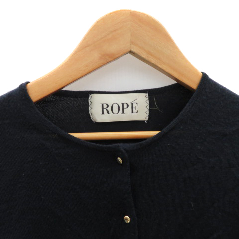  Rope ROPE кардиган средний длина раунд шея одноцветный шерсть 38 темно-синий темно-синий /YK14 женский 