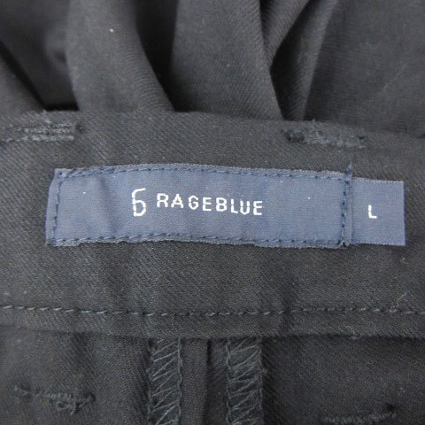 レイジブルー RAGEBLUE ワイドスラックスパンツ アンクル丈 ベルト付き L ブラック 黒 /YM19 メンズ_画像5