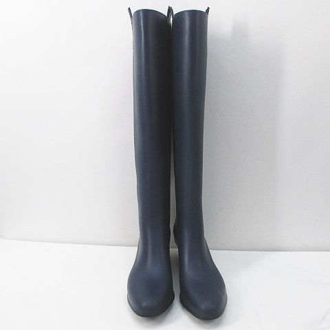  Kartell Kartell rain boots Raver boots Wedge sole navy navy blue series Italy made lady's 