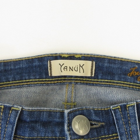  Yanuk YANUK OYCE Joyce Mid Rise Slimmi dry z тонкий Denim брюки джинсы стрейч индиго голубой 24 S ранг 