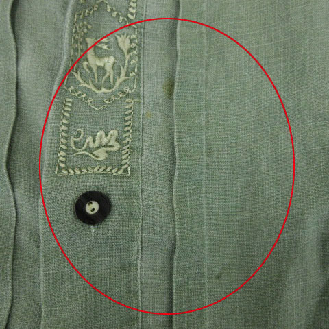 GOLO チロリアン 刺繍 シャツ 長袖 45 カーキ 240130E メンズ_画像4