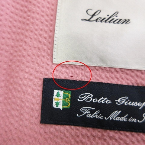レリアン Leilian BOTTO GIUSEPPE テーラードジャケット シングル 2B 薄手 ピンク 9 レディース_画像5