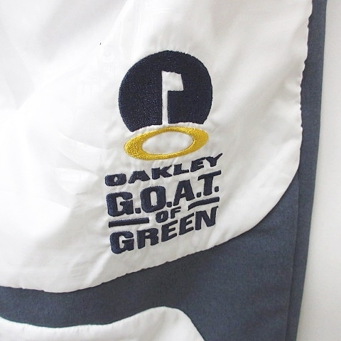 オークリー OAKLEY ゴルフ パンツ ジョガー 刺繍 蓄熱 防寒 暴風 裏起毛 白 紺 ホワイト ネイビー L メンズ_画像7