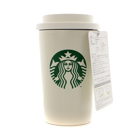 未使用品 スターバックス Starbucks ステンレスTOGOタンブラー ロゴ 蓋付き 355ml マットホワイト JDN-3555B /AQ ■GY11 その他_画像1