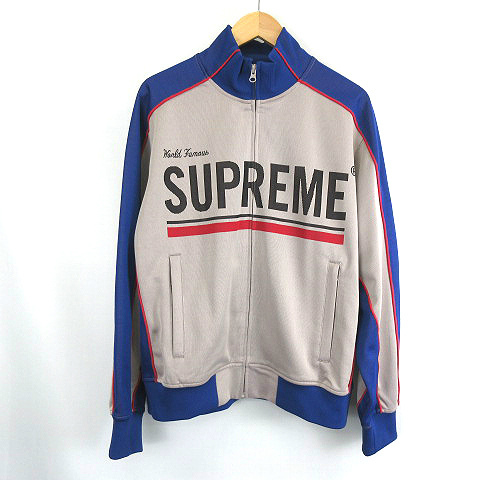 シュプリーム SUPREME ★AA☆22AW World Famous Jacquard Track Jacket ワールド フェイマス ジャカード トラック ジャケット 青 グレー系_画像1