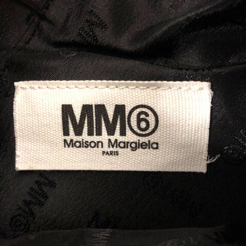 エムエムシックス メゾンマルジェラ MM6 Maison Margiela ハンドバッグ ジャパニーズバッグ メッシュ ロゴ ワンポイント 黒 レディース_画像3
