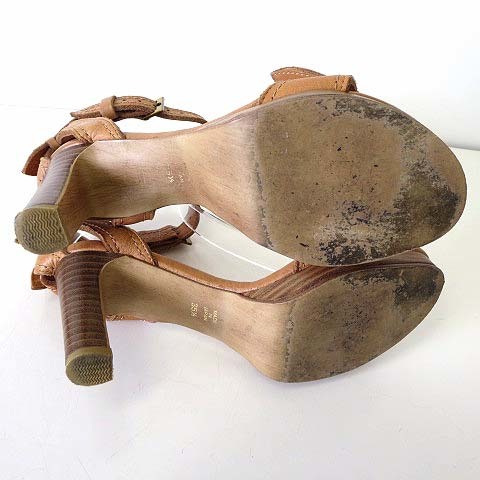ピッピ Pippi サンダル ヒールサンダル 本革 レザー アンクルベルト 35.5 茶色 ブラウン 23.0cm くつ 靴 シューズ レディースの画像3