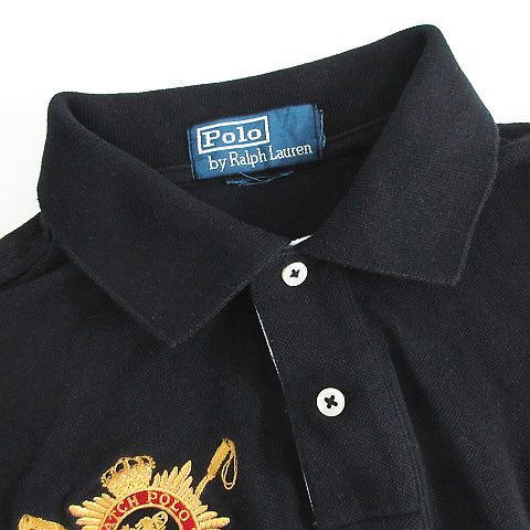 ポロ バイ ラルフローレン Polo by Ralph Lauren ポロシャツ 半袖 ビッグポニー 刺繍 コットン ブラック ※EKM メンズ_画像4