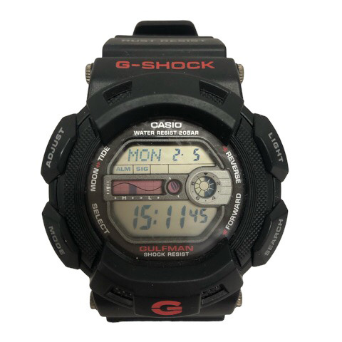 カシオジーショック 腕時計 ウォッチ ガルフマン GULFMAN G-9100 デジタル 樹脂バンド クォーツ 黒 ブラック 赤 レッド ※TP メンズ_画像1