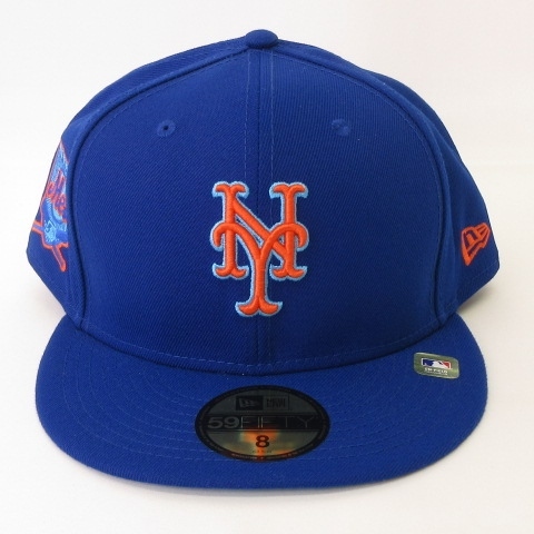 ニューエラ NEW ERA 美品 59FIFTY MLB NY ニューヨーク・メッツ キャップ 帽子 ブルー オレンジ 8 63.5cm メンズ_画像2