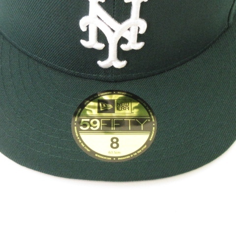 ニューエラ NEW ERA 美品 59FIFTY MLB NY ニューヨーク・メッツ ベースボールキャップ 帽子 グリーン 8 63.5cm メンズ_画像3