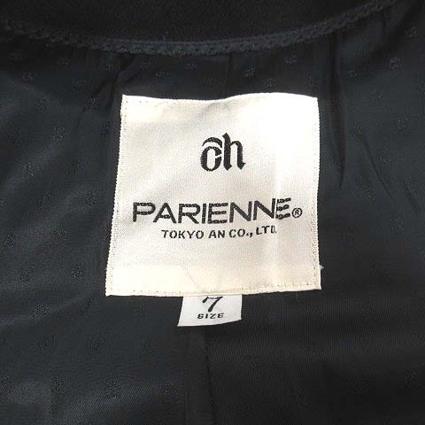 パリエンヌ PARIENNE ロングコート ミンクファー 総裏地 ウール 7 黒 ブラック /YK レディースの画像6