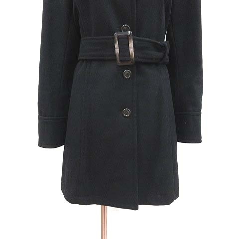  As Know As as know as coat stand-up collar single belt wool total lining black black /CT lady's 