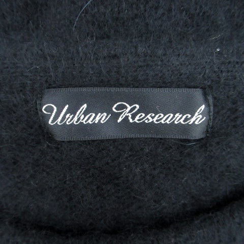 アーバンリサーチ URBAN RESEARCH ワンピース シャギーニット ミニ丈 ラウンドネック 長袖 ウール F 黒 ブラック /HO49 レディース_画像4