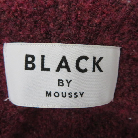  черный bai Moussy BLACK by moussy вязаный кардиган длинный длина передний открытие одноцветный шерсть F бордо /YK21 женский 
