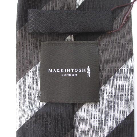 未使用品 マッキントッシュ ロンドン MACKINTOSH LONDON タグ付き 3段ストライプ柄シルクネクタイ G1820205 レギュラータイ ブラウン 茶 メ_画像5