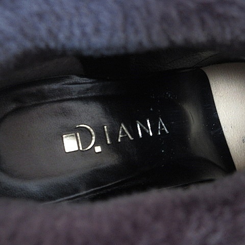 ダイアナ DIANA ブーティ ハイヒール スエード調 ファー リボン 23cm 黒 ブラック ■GY01 X レディース_画像9