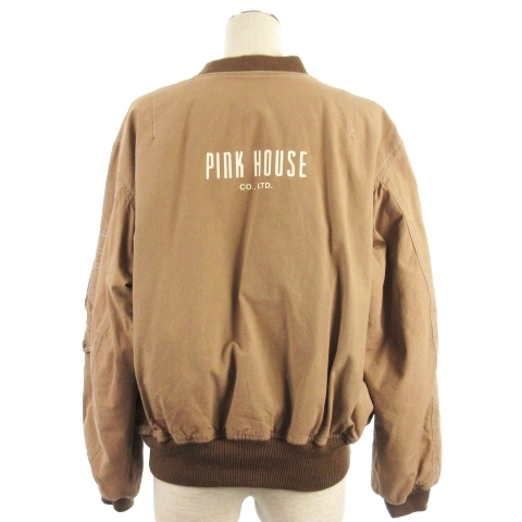  Pink House PINK HOUSE blouson jacket cotton inside reverse side check brown group lady's 