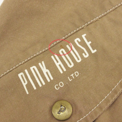  Pink House PINK HOUSE blouson jacket cotton inside reverse side check brown group lady's 