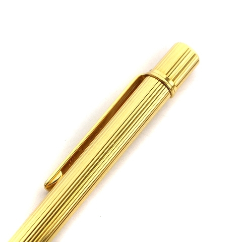 カルティエ Cartier ボールペン 筆記用具 文具 ツイスト式 ストライプ ロゴ ゴールドカラー /AQ ■GY11 その他_画像2