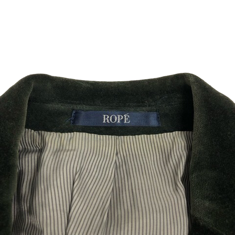  Rope ROPE tailored jacket blaser single breast velour 7AR green green *MZ lady's 