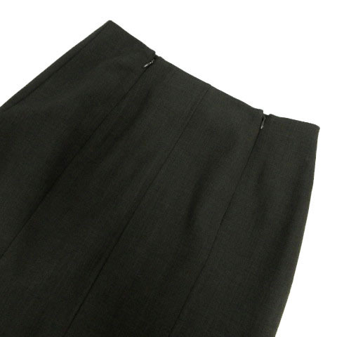 a Chris AKRIS юбка распорка midi длина разрез шерсть . серый женский 