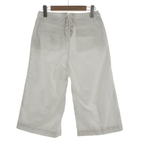  unused goods Vert Dense Vert Dense pants sailor pants wide cropped pants height back race up cotton white 2