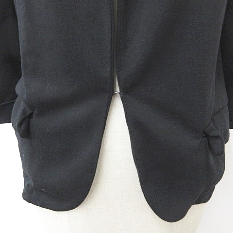 エムドゥ M.deux ジャケット パンツ 2枚セット ショールカラー 七分袖 ホック ニット テーパード ロング 黒 ブラック オレンジ 1_画像6