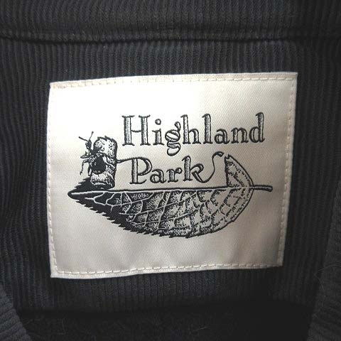 ハイランドパーク Highland Park ネルシャツ 長袖 チェック ニット ウール M 紺 ネイビー 黒 ブラック /CT メンズ_画像6