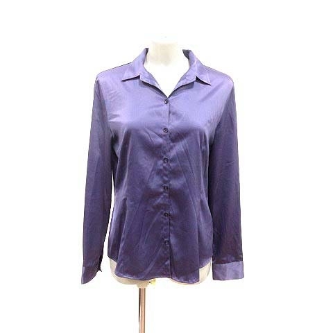 ロートレアモン LAUTREAMONT シャツ ブラウス スキッパーカラー 長袖 3 紫 パープル /YK レディース_画像1
