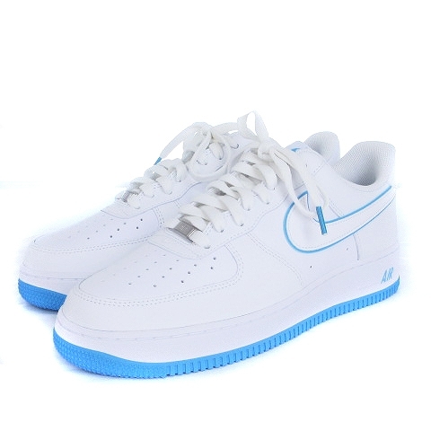 未使用品 ナイキ NIKE エアフォース AIR FORCE 1 07 スニーカー シューズ ローカット DV0788-101 白 ホワイト 水色 US9.5 27.5cm 靴 メンズ_画像1