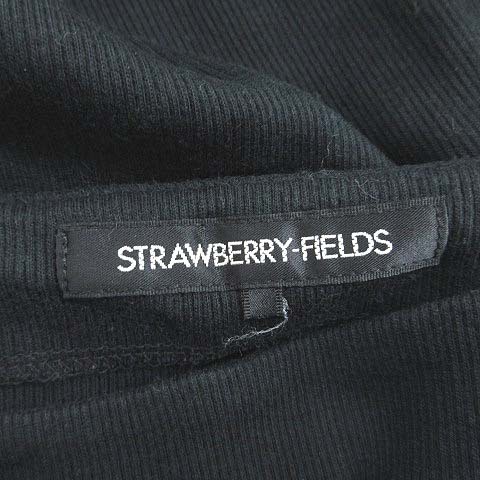  Strawberry Fields STRAWBERRY-FIELDS cut and sewn off shoulder 7 minute sleeve flair sleeve switch race rib black black /CT lady's 