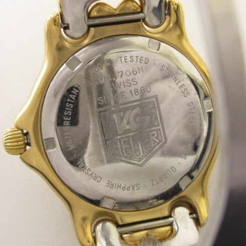 タグホイヤー TAG HEUER S94.706M セル 腕時計 ウォッチ デイト クォーツ アイボリー文字盤 ゴールドカラー ■ECS メンズの画像7