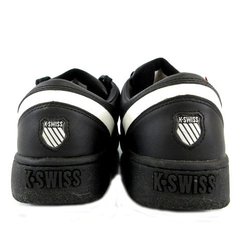  unused goods case chair K-SWISS sneakers K-63 Logo black black white UK7.5 26.5cm men's 