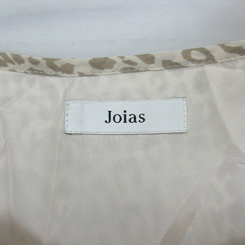  Joias Joias Leopard pattern flair tunic cut and sewn 7 minute sleeve beige group 1 lady's 