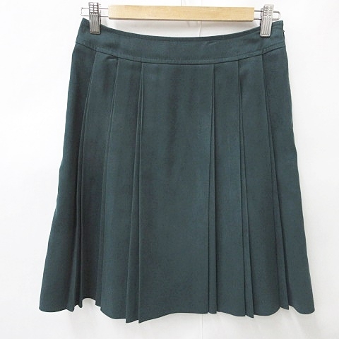  Untitled UNTITLED skirt pleated skirt knees height fake suede green green 1 lady's 