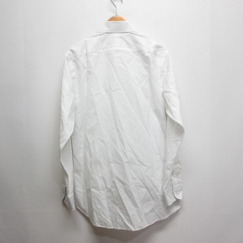 バーバリーブラックレーベル BURBERRY BLACK LABEL 長袖 ドレスシャツ コットン 40 白 ホワイト ホース刺繍 袖裏ノバチェック 正規品_画像2