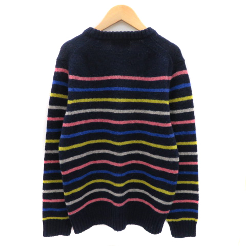  Arnold Palmer Arnold Palmer knitted sweater long sleeve round neck multi border pattern wool 2 navy blue navy /YK40 men's 