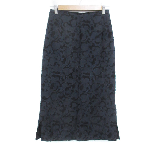 te milk s Beams tight skirt long height maxi height side slit total pattern 36 black charcoal gray black /FF33 lady's 