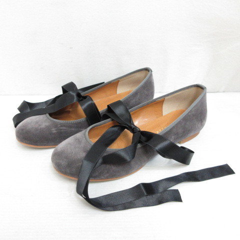 slow b Iena SLOBE IENAa franc si-AFFRANCHIE под замшу балетки 36 22.5cm соответствует серый обувь лента сделано в Японии женский 