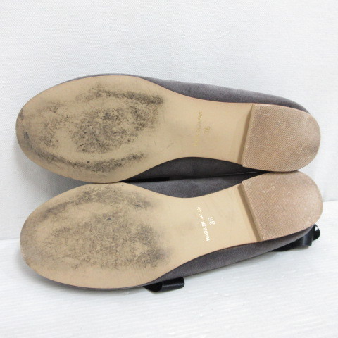  slow b Iena SLOBE IENAa franc si-AFFRANCHIE под замшу балетки 36 22.5cm соответствует серый обувь лента сделано в Японии женский 