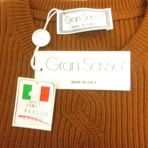 未使用品 Gran Sasso グランサッソ タグ付き ウール セーター ニット 茶 ブラウン 約L-XL EC● メンズ_画像4