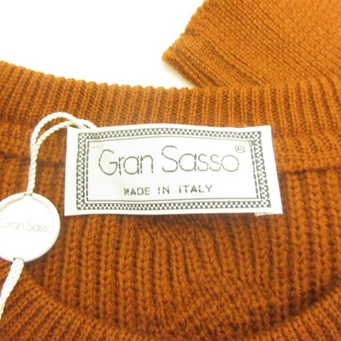 未使用品 Gran Sasso グランサッソ タグ付き ウール セーター ニット 茶 ブラウン 約L-XL EC● メンズ_画像3