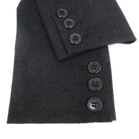 フィロソフィーディアルベルタフェレッティ テーラードジャケット ミドル丈 シングルボタン 総柄 38 黒 グレー ブラック /FF32 レディース_画像4