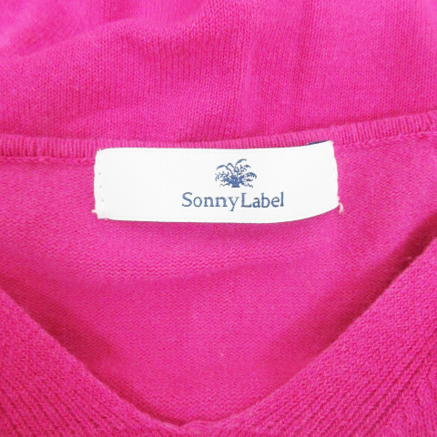 アーバンリサーチ サニーレーベル URBAN RESEARCH Sonny Label ニット カットソー 長袖 Vネック 無地 F ピンク /FF18 レディース_画像5